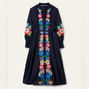 Boden Embroidered Maxi Dress Women's Size 10